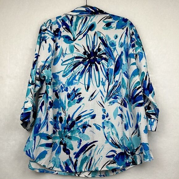 ALIA Button Up Shirt Women's Plus Short Sleeve Floral Print Sz 20W  boho - Picture 5 of 7